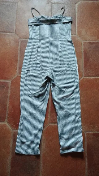 Mono largo Stradivarius rayas marineras y lino