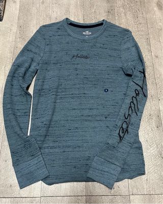 Jersey Hollister Manga Larga Azul -S