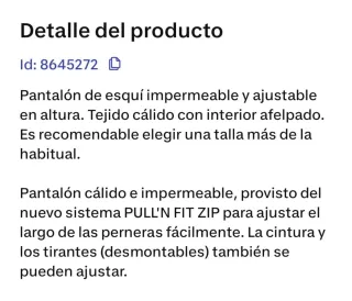 Pantalón impermeable nieve niño Wedze