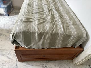 Cama de Madera Maciza, Colchón y Cama supletoria