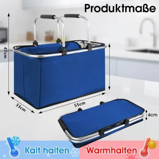 Cesta Plegable 47L Cremallera Asa Acolchada