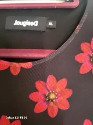 Vestido Desigual Flores Rojas Talla XL