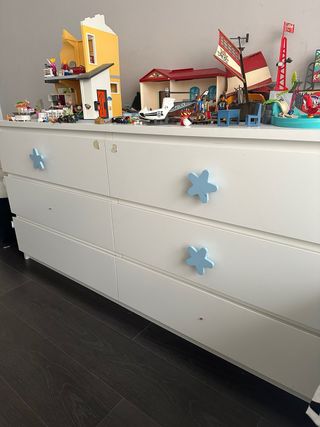 Cajonera cómoda blanca de madera