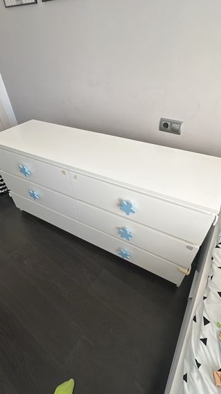 Cajonera cómoda blanca de madera