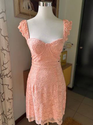 Guess Vestito Pizzo Rosa Taglia XS