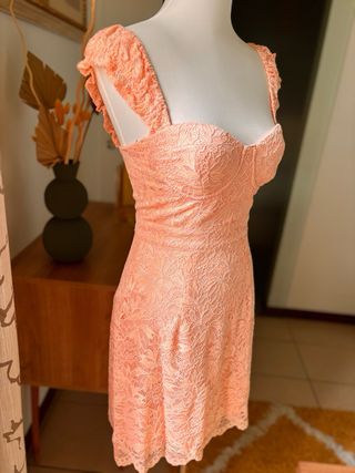 Guess Vestito Pizzo Rosa Taglia XS