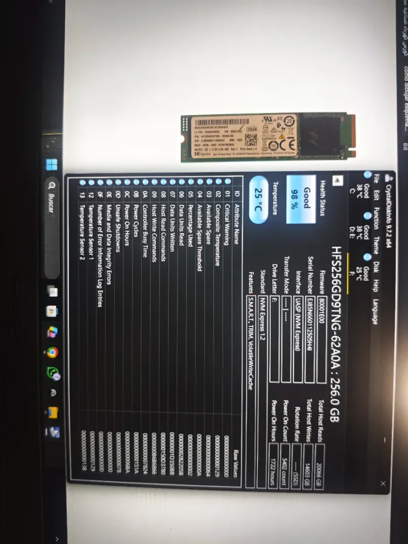SSD SK hynix 256GB NVMe M.2 afbeelding 2