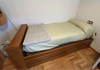 Cama nido + supletorio madera castaño