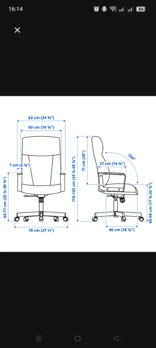 Silla de escritorio/estudio negra