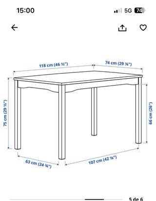 Mesa y 4 Sillas de Comedor Madera