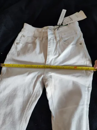 Pantalón Stradivarius Skinny Blanco Talla 32