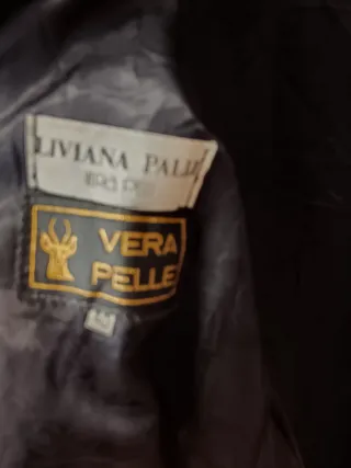 Chaquetón vintage piel negro