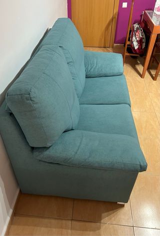 Sofá de 2 plazas azul turquesa