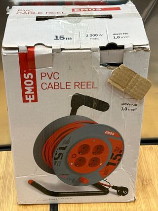EMOS enrollador de Cable 15 m, 4 Schuko, 230 V 10 A
