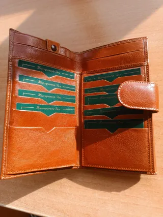 Cartera Billetera Marrón Cuero