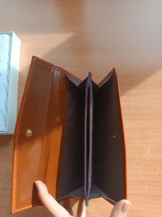 Cartera Billetera Marrón Cuero