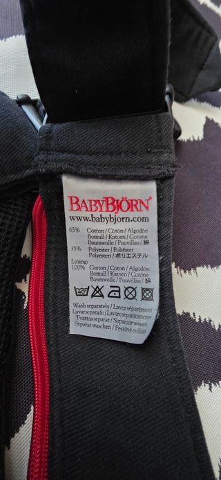PORTEO MOCHILA BEBE MARCA BABYBJÖRN NEGRO/ROJO
