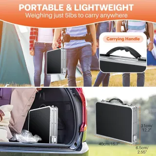 Mesa Camping Plegable Anbte Negra/Plata