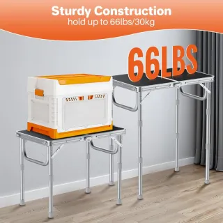 Mesa Camping Plegable Anbte Negra/Plata