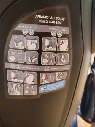 Silla coche bebé Apramo grupos 1-2-3 con ISOFIX