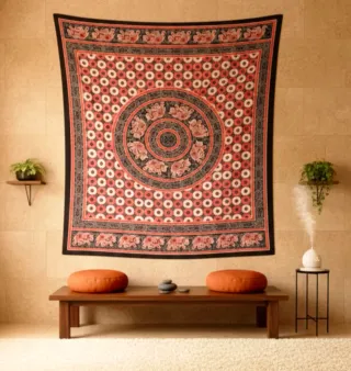 Tapiz Hindú Algodón Bohemio