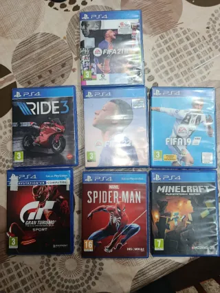 PS4 Juegos: FIFA 21, Ride 3, Spider-Man, Minecraft