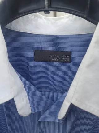 Camicia Zara uomo righe blu e bianche