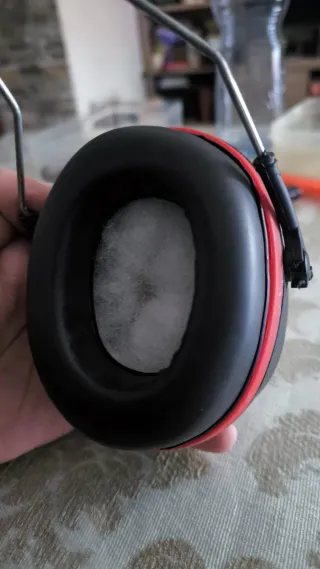 Cascos Protección Auditiva Negro/Rojo