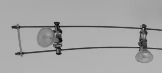 Lámpara Techo Focos halógenos de pinza.