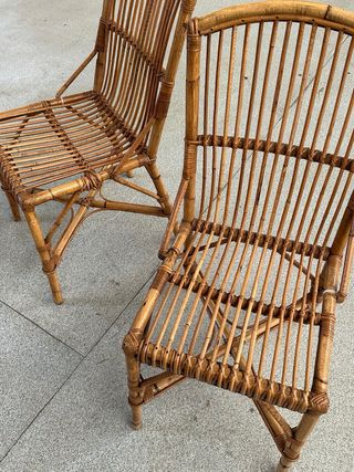 Sillas de bambú estilo (2 unidades)