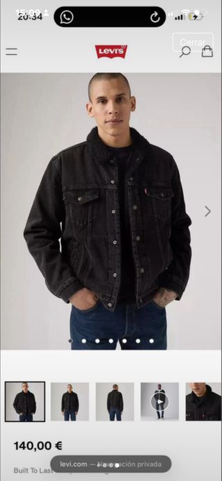 Chaqueta Levi's Negra con Borrego