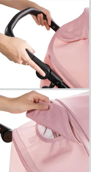 Carrito de bebé Hauck rosa plegable