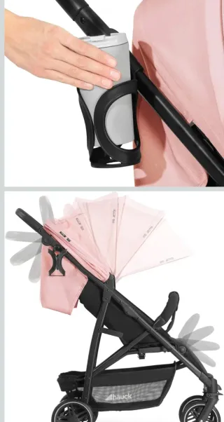 Carrito de bebé Hauck rosa plegable