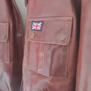 Giubbotto uomo vera pelle marrone Tg 52