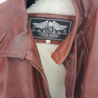 Giubbotto uomo vera pelle marrone Tg 52