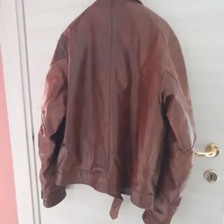 Giubbotto uomo vera pelle marrone Tg 52