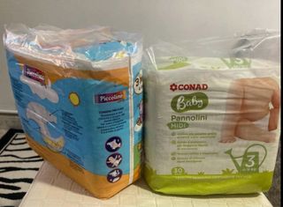 Pannolini Piccolino e Conad Baby Midi 2 confezioni