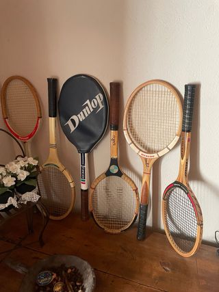 Raquetas de tenis antiguas Dunlop y Slazenger