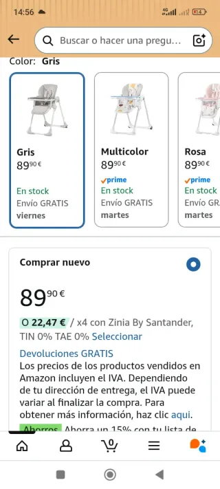 Trona bebé regulable