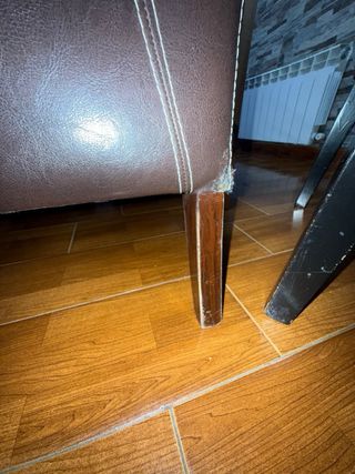 Sillas de comedor de piel sintética marrón