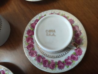 Servizio caffè porcellana rose