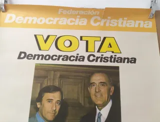 Cartel Democracia Cristiana VOTA Carlos Mª Bru