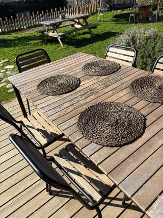 Mesa jardín Sklum con 6 sillas