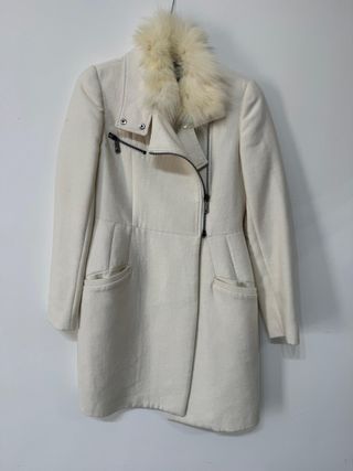 Cappotto PINKO Bianco Panna con pelliccia