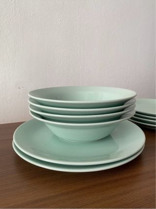 Set de vajilla verde Ikea