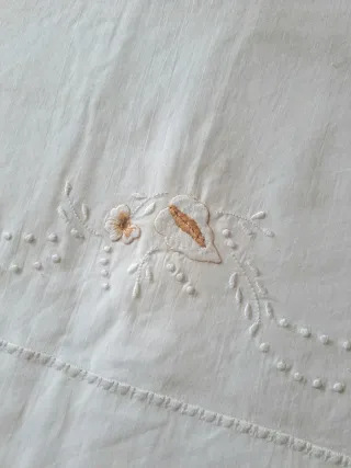 Juego sábanas antiguas algodón cama 135cm