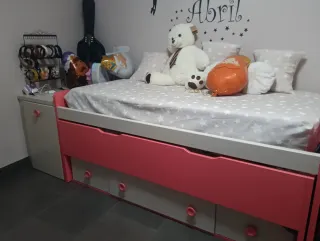 Cama nido, doble cama, zapatero, cajones