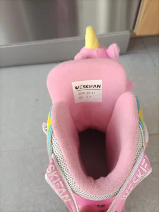 Patines 4 Ruedas Niña Unicornio Rosa