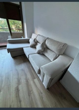 Sofá modular gris tela
