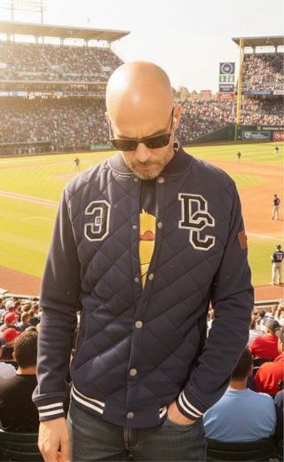 Cazadora DC Beisbolera Talla L Azul